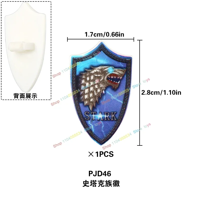 Zubehör Schild Flagge Waffen Ritter Mittelalterliche Bausteine Actionfiguren Spielzeug für Kinder Geschenke PJD46-54