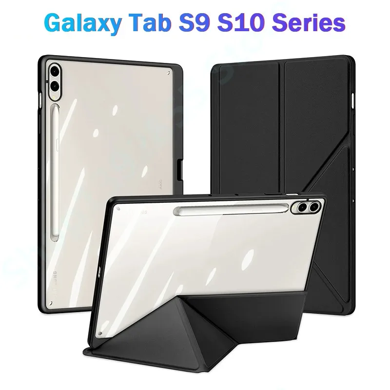 

Detachabl Case For Samsung Galaxy Tab S10 Plus Stand Cover S9 FE+ Auto Sleep Wake For Tab S9+ S10 Ultra With Pencil Holder