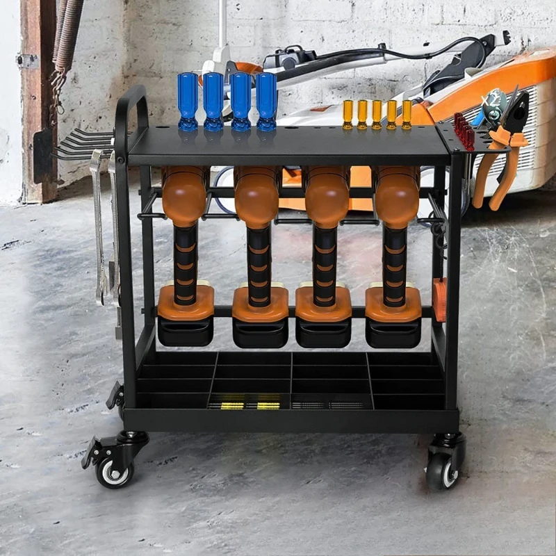 

Power Tool Storage Garage Storage Rack Tool Rack Drill Rack Rolling Tool Cart Removable Toolbox