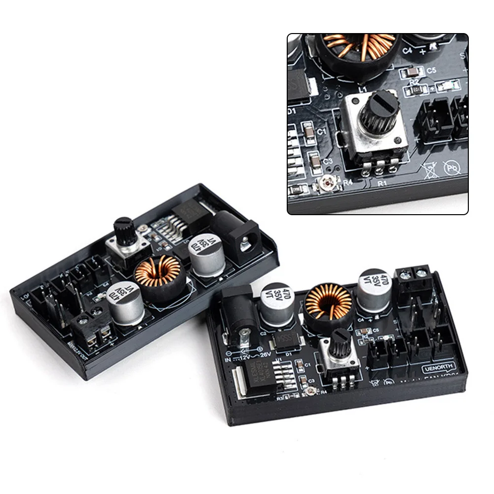 60W DC Fan Speed ​​Controller Hub For 23Wire Fan Cooling Speed ​​Control 12v 2/3-pin For PWM Fans For SATA 15-pin Connector