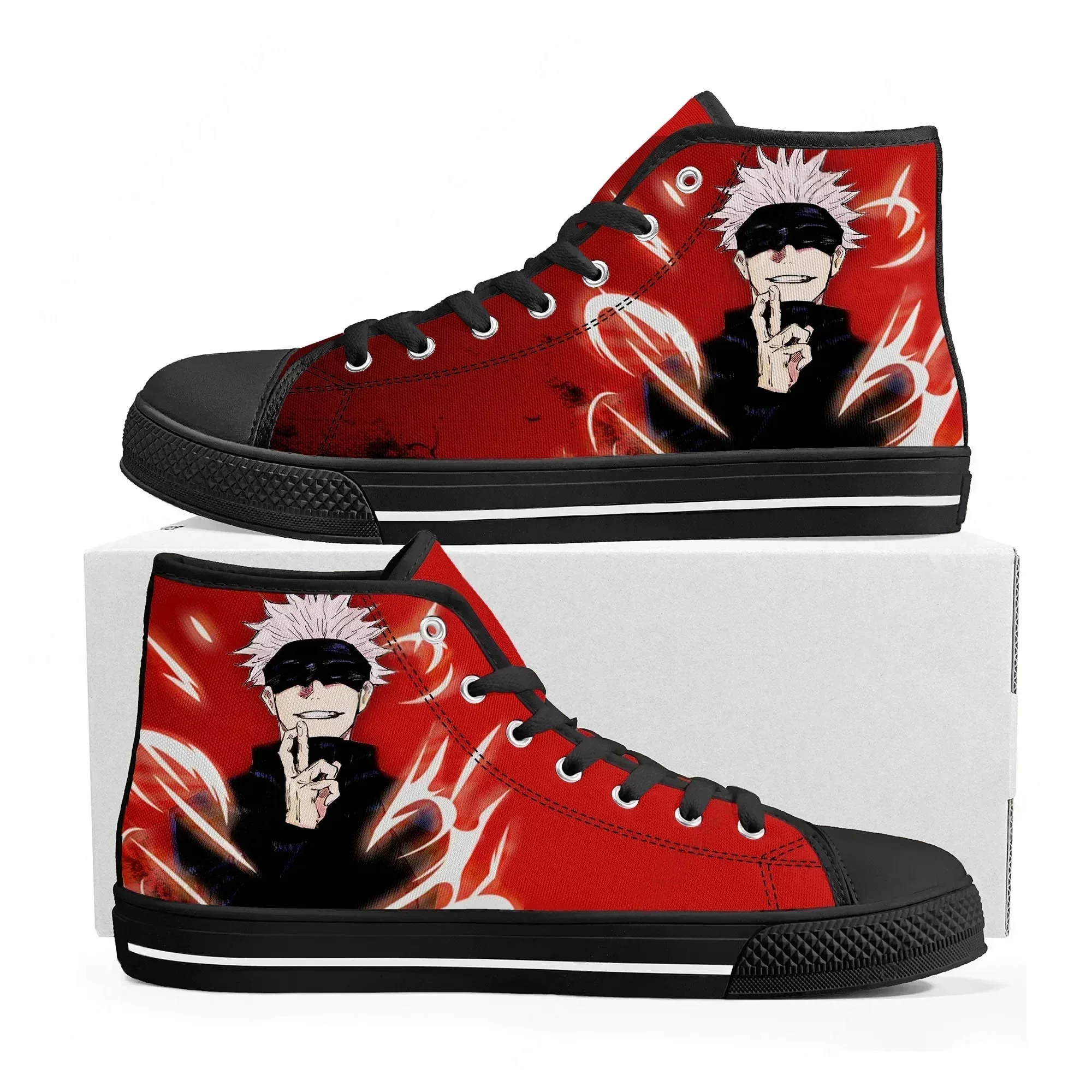 Satoru Gojo Jujutsu Kaisen High Top Sneakers Mens Womens High Quality Canvas Sneaker Casual Couple Shoes Custom Shoe