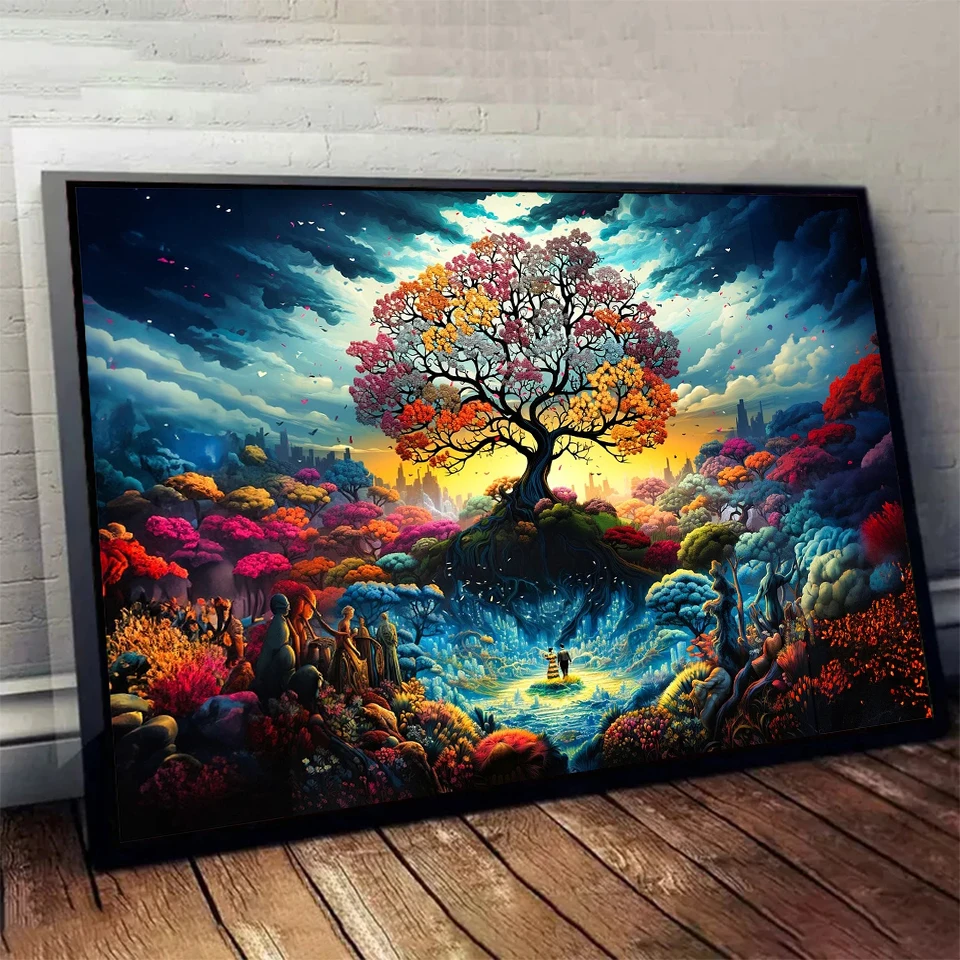 5d Diy Diamond Painting Kits Life Of Tree Cross Stitch Needlework Embroidery Eden Garden Landscape Hot Hobby Creative Home Decor