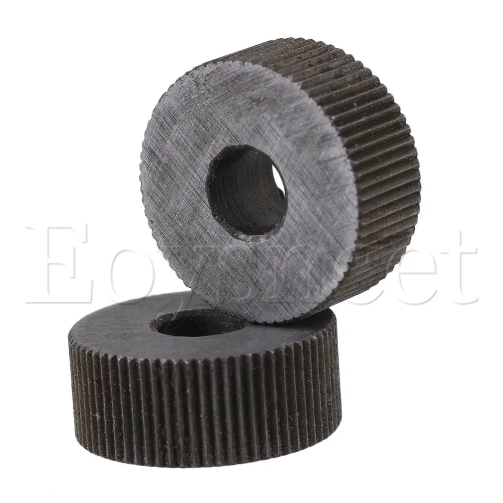 2 Piece 0.8mm Pitch 19mm OD Single Straight Coarse Pattern Linear Knurling Wheel