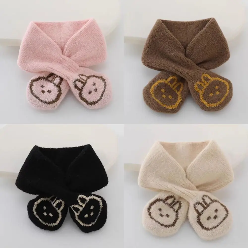 

Winter Warm Plush Baby Hats Scarf Windproof Kids Cap Scarf Rabbit Embroidery Thickening Neck Warmer Children Toddler Kids