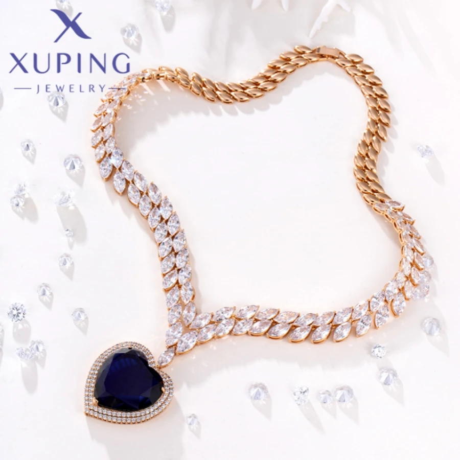 Xuping Jewelry New Hot Simple Shaped Gold Color Necklace for Woman Schoolgirl Birthday Christmas Party Classics Gifts X000440676