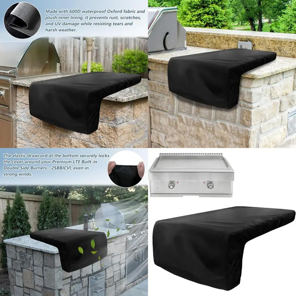 

Durable 600D Water-Resistant Cover for 26L x 32W x 13H Turbo Teppanyaki Griddle, Black