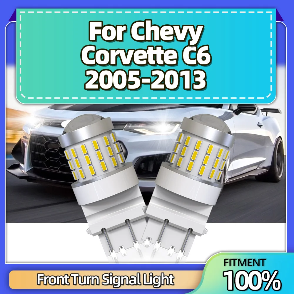 

2Pcs 3157 T25 LED Front Turn Signal Lights CSP Chips 54SMD For Chevy Corvette C6 2005 2006 2007 2008 2009 2010 2011 2012 2013