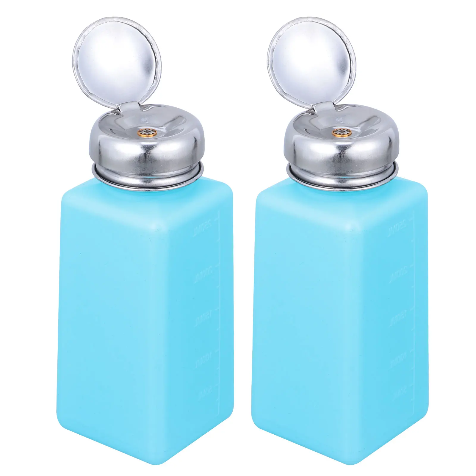 

2pcs Liquid Push Down Pump Empty Bottle Leak-Proof Portable Makeup Remover Container Reusable Methanol Bottle For Travel Outdoor