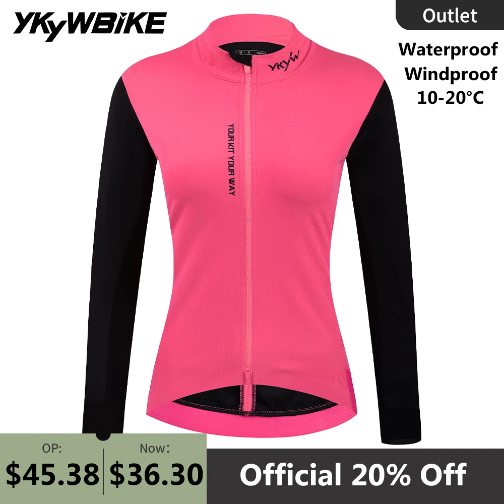 

YKYWBIKE Женская велосипедная куртка 10-20 ℃ Спорт на открытом воздухе, дорожный велосипед, Джерси, ветрозащитная водонепроницаемая велосипедная рубашка, одежда для велоспорта