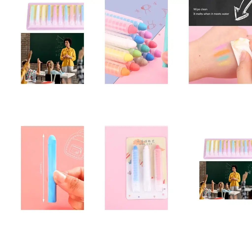  Dustless Chalk with Holder Safe and Easy to Clean for Children's Art Projects