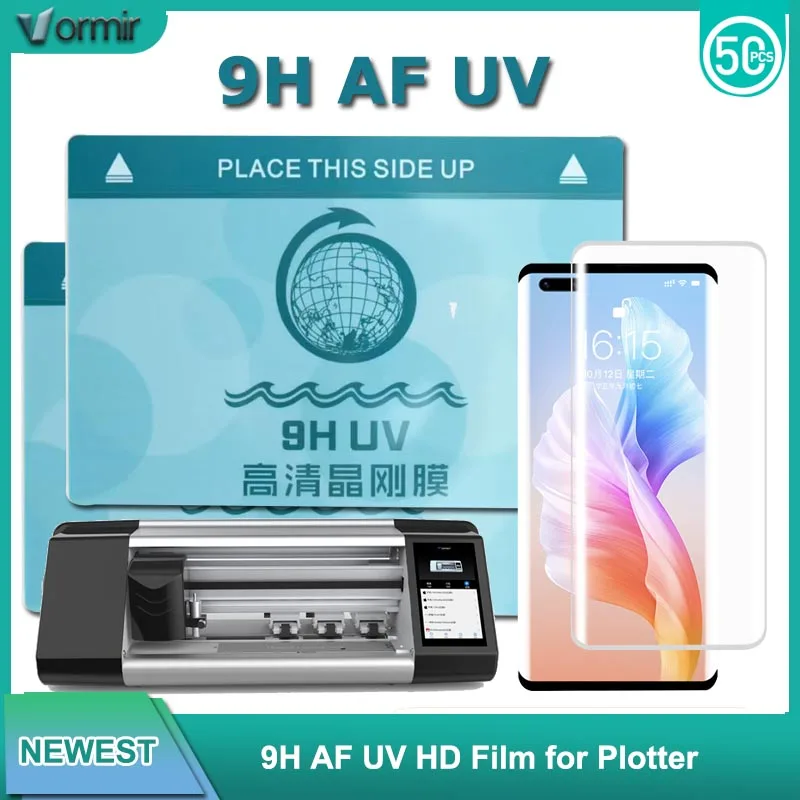 Protector de Pantalla de Vidrio UV VORMIR para Teléfonos, Película de Hidrogel para Máquina de Corte Plotter, Película Protectora de Pantalla Curva HD Mate con Privacidad