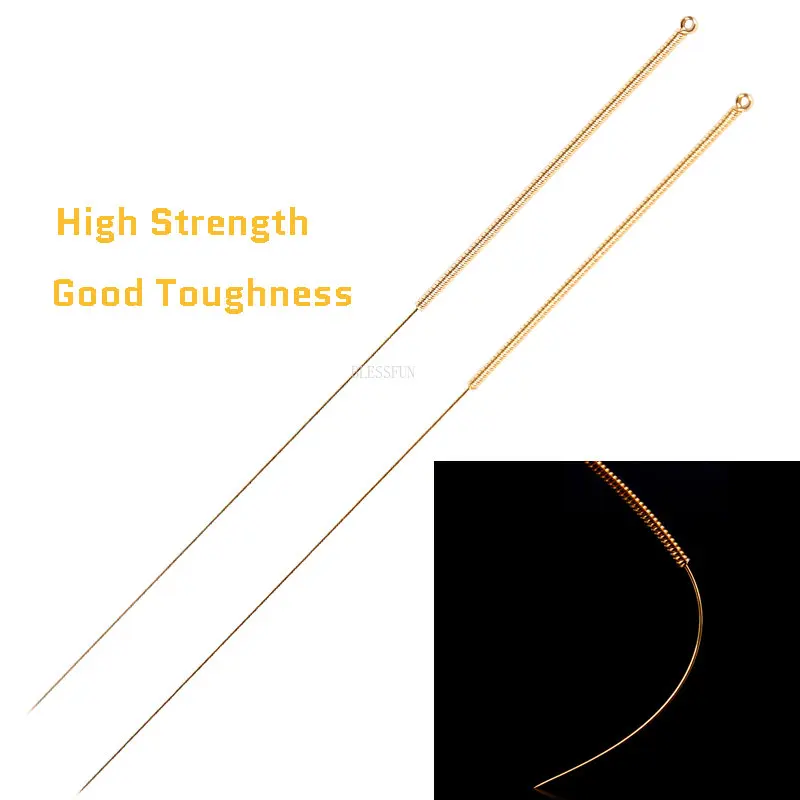 Full Gold-plated Acupuncture Needles Reusable Chinese Medicine Gold Needle Low Allergic Sterile Beauty Needle Non-disposable