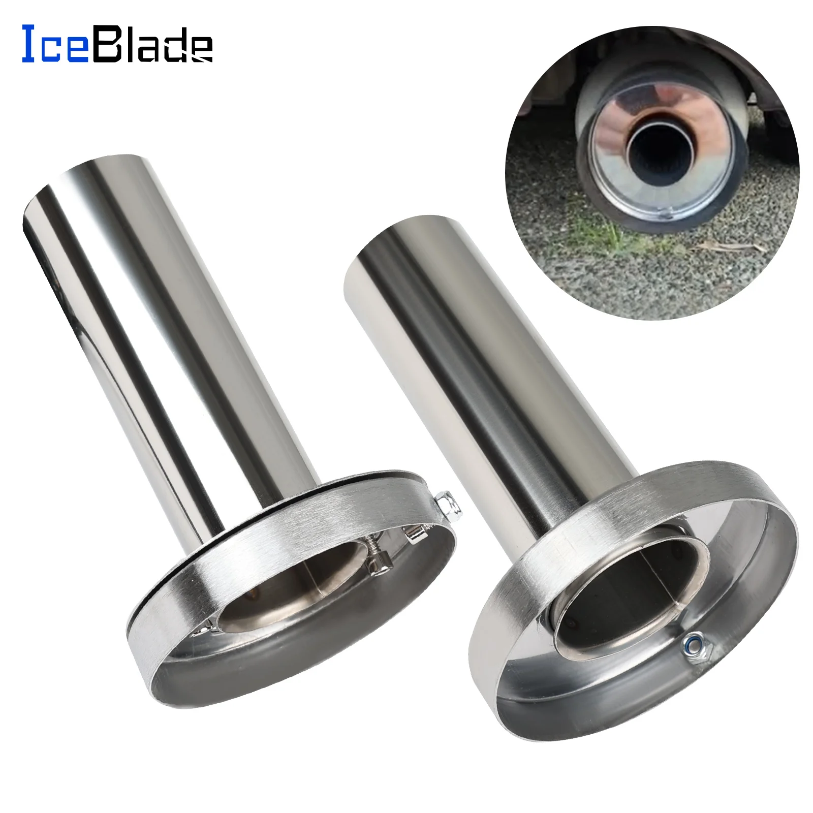 

Universal Adjustable/Unadjustable 85mm 3.5inch /98mm 4inch /110mm 4.5inch Car Stainless Chrome Exhaust Muffler