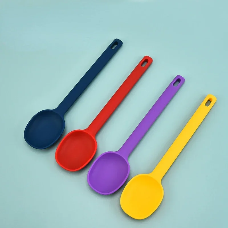 Silicone Large Stirring Spoon Salad  Cooking Seasoning Spoon Ice Cream Cake Spoon Kitchen Tool Silicone Kitchenware