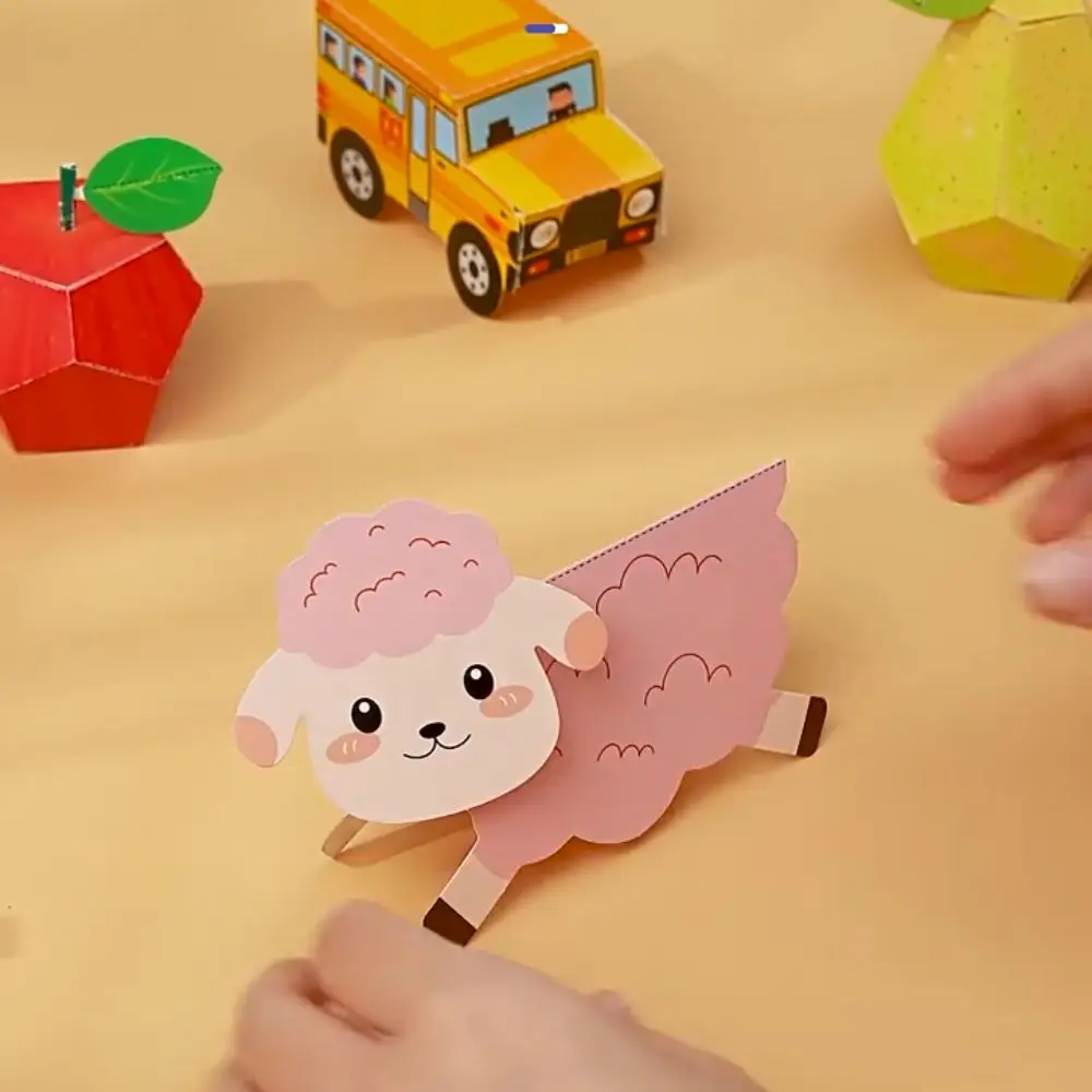 Ensemble de papier coloré 3D tridimensionnel fait à la main, apprentissage artistique des animaux, Origami pliable, livre découpé en papier Montessori, bricolage