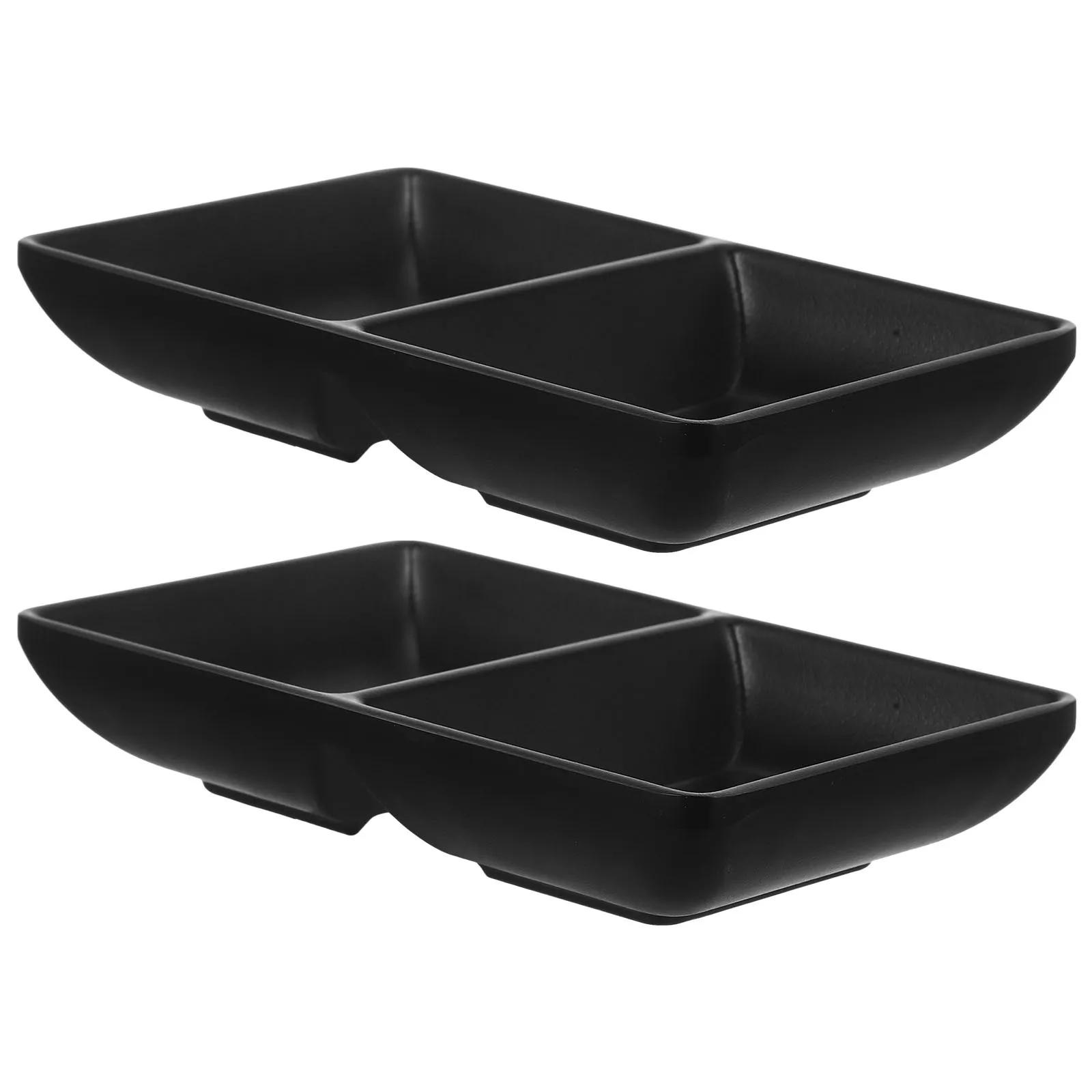 

2pcs Condiment Dishes 2-Compartments Dipping Bowls For Sushi Soy Sauce Plate Appetizer Serving Tray Small Seasoning Containers