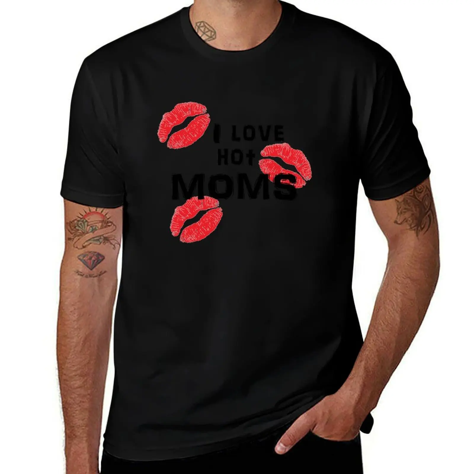 I Love Hot MomS T-Shirt cotton t-shirt plain for man package T-Shirt