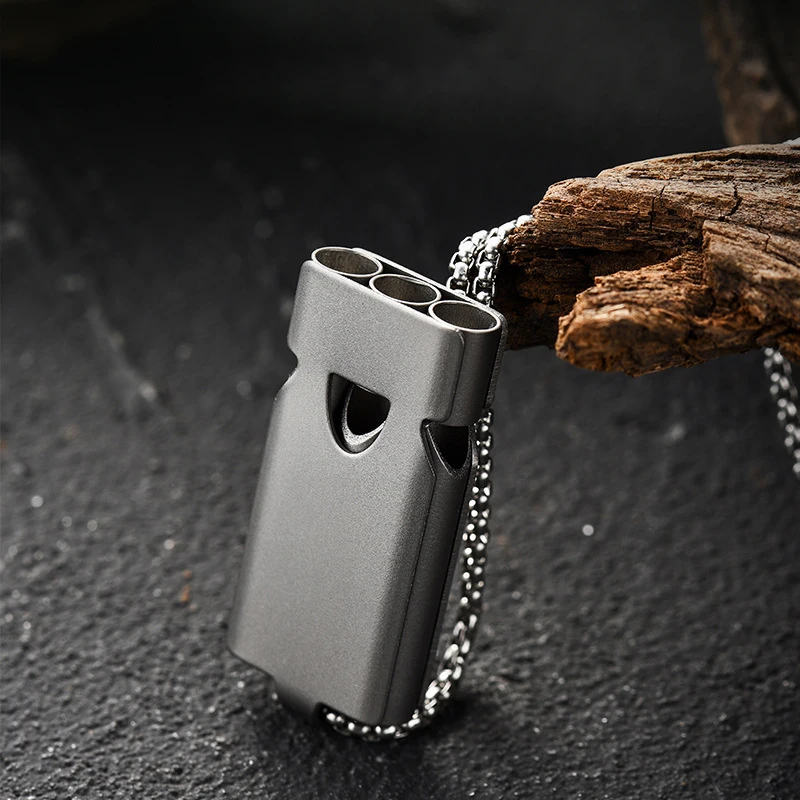 Titanium Alloy Outdoor EDC Camping Emergency Survival Whistle Explosive Whistle Portable Tool