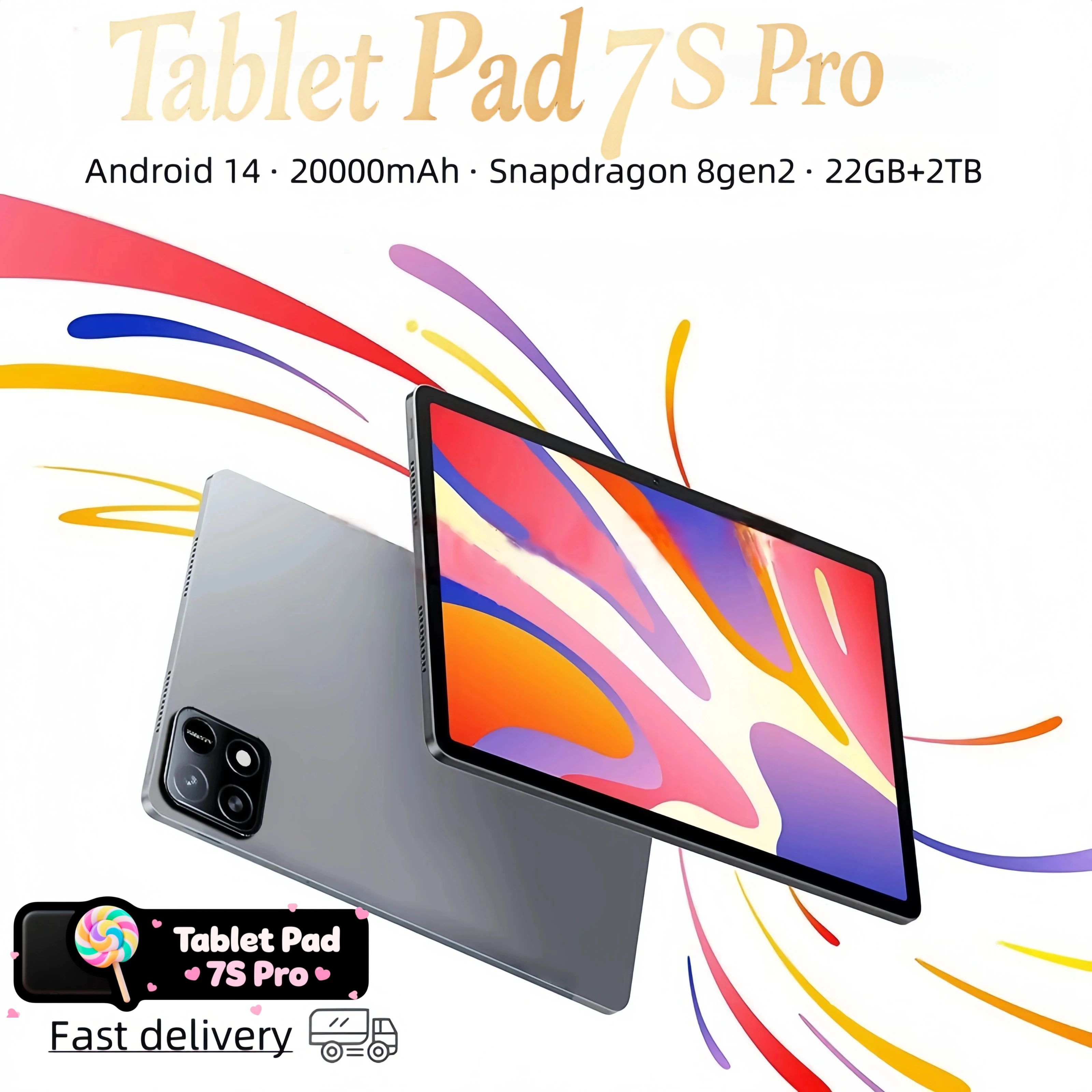 

2025 New Original Pad 7S Pro Tablet 22GB+2TB Android 14 Snapdragon 8 Gen 2 11inch 5G Dual SIM WiFi GPS 4K HD Children's Tablets