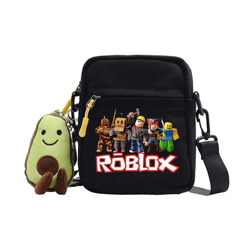 Gorąca torba na ramię Roblox gra dla dzieci torby Anime figurki Crossbody Boy Girl Kawaii płócienne kwadratowe Messager kobiety mężczyźni podróżni