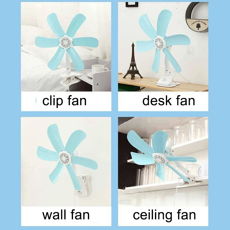 Home Desktop Clip Fan Mini Electric Wall Mounted Office Clamp Cooling Fans Student Dorm Bed Natural Wind Ventilation 220V