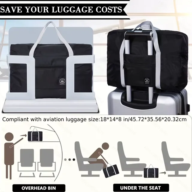 Portable Foldable Travel Duffle Bag Large Capacity Sports Gym Bag, Lightweight Carry on Luggage Duffle Bag Coach Bag Travel Bag 5