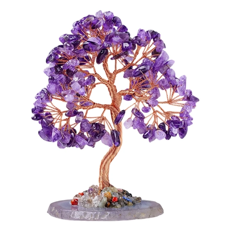 

Natural Crystal Money Tree Ornament for Home Office Decoration Enhancing Energy and Fortune with Color Crystal Stone