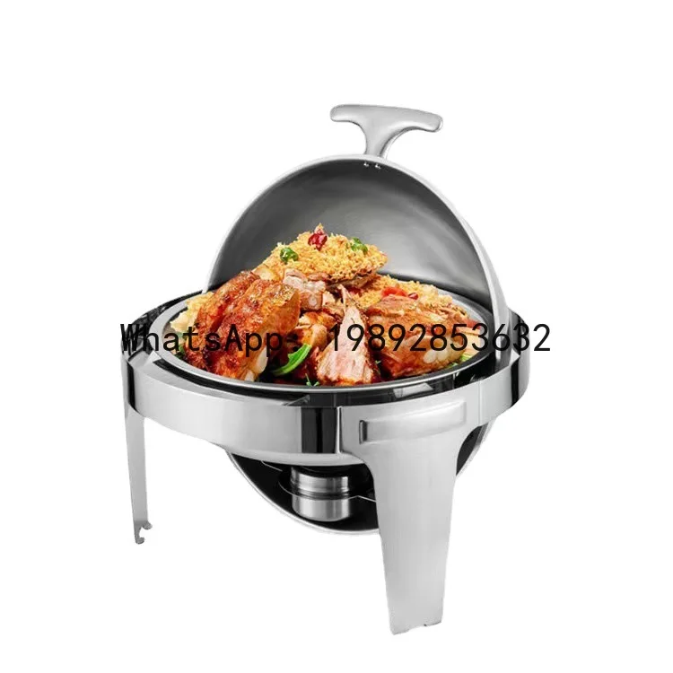 

Stainless steel round flip-top buffet furnace Full flip-top insulation furnace, electrically heated