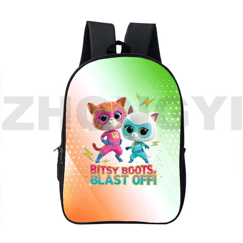 Preppy Students SuperKitties 3D Backpacks 16 Inch Hiking Trekking Laptp Rucksack Teenager Girls Anime SuperKitties School Bags