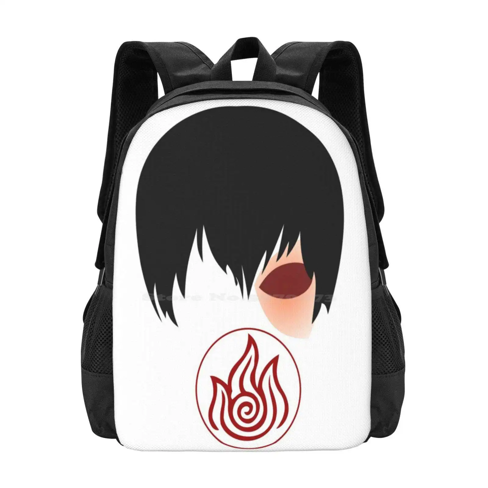 Zuko Symbols Hot Sale Schoolbag Backpack Fashion Bags Atla Airbender Prince Zuko Fire Nation Zuko Symbol Scar Red White Back