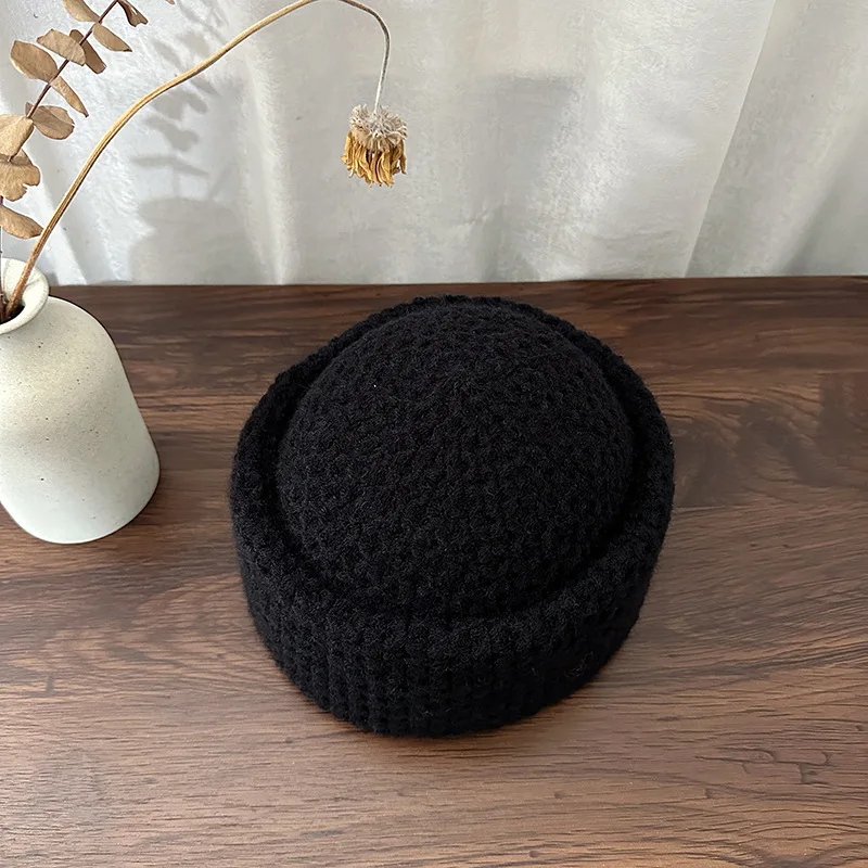 Korean Style Melon Cap Women's Hat Thick Knit Beret Autumn and Winter New