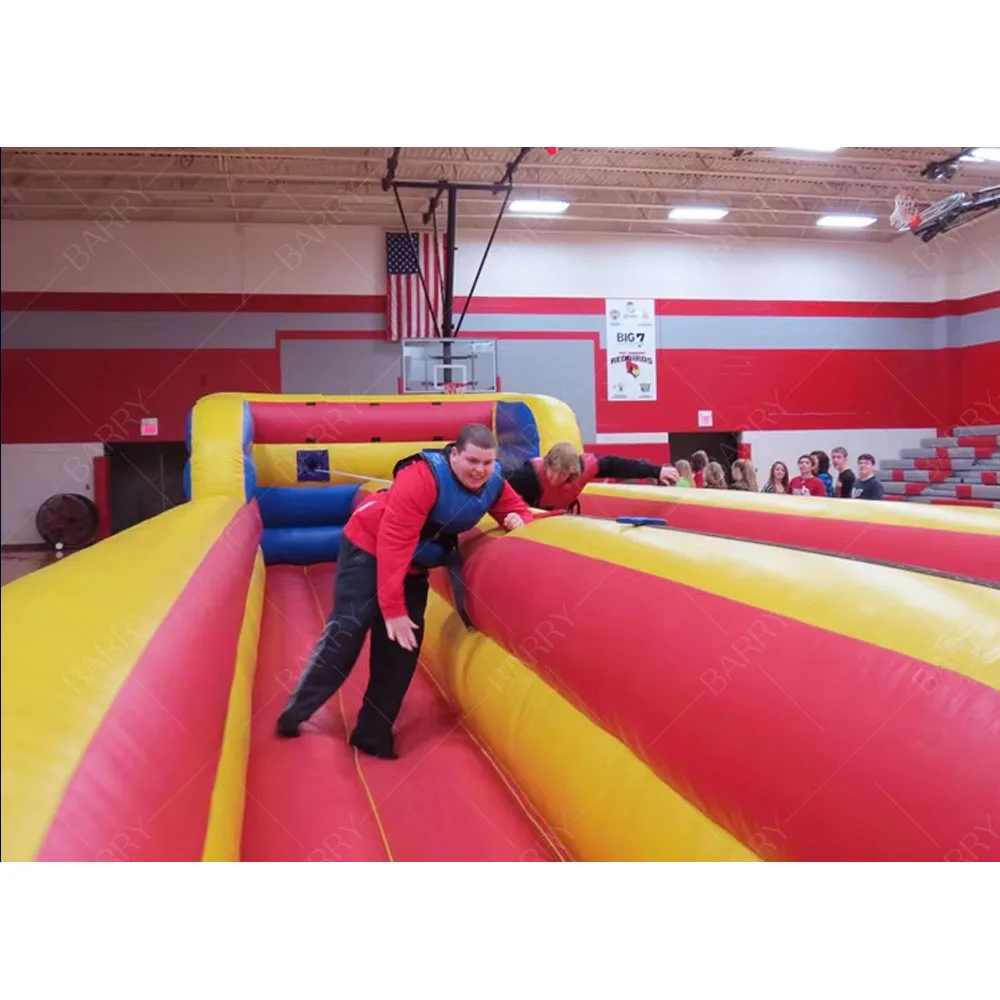 

Rental Carnival Inflatable Bungee Run Challenge Race Dual lane Sport Games Commercial Bungee Run