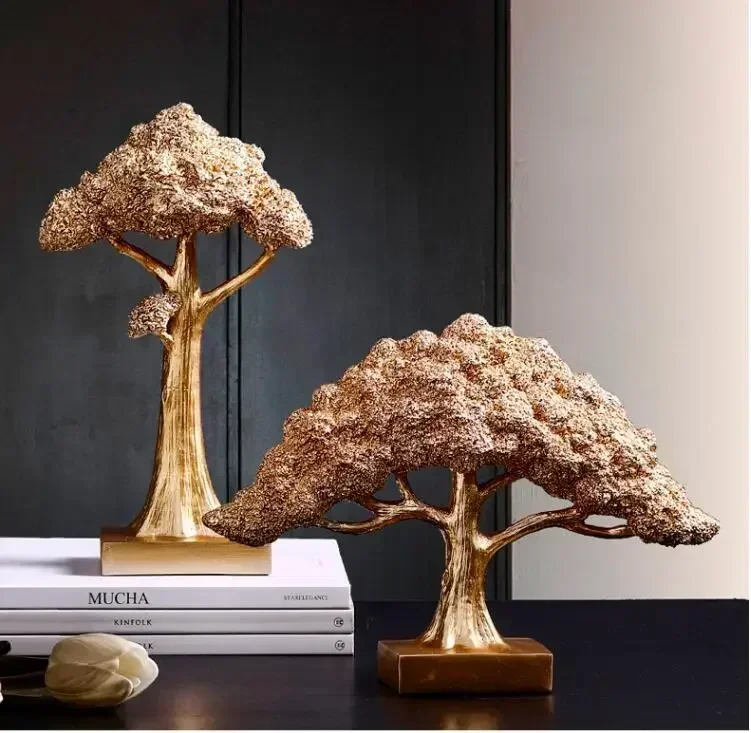 

Modern Resin Fortune Tree Ornaments Fengshui Home Livingroom Accessories Decoration Office Desktop Lucky Money Furnishing Crafts