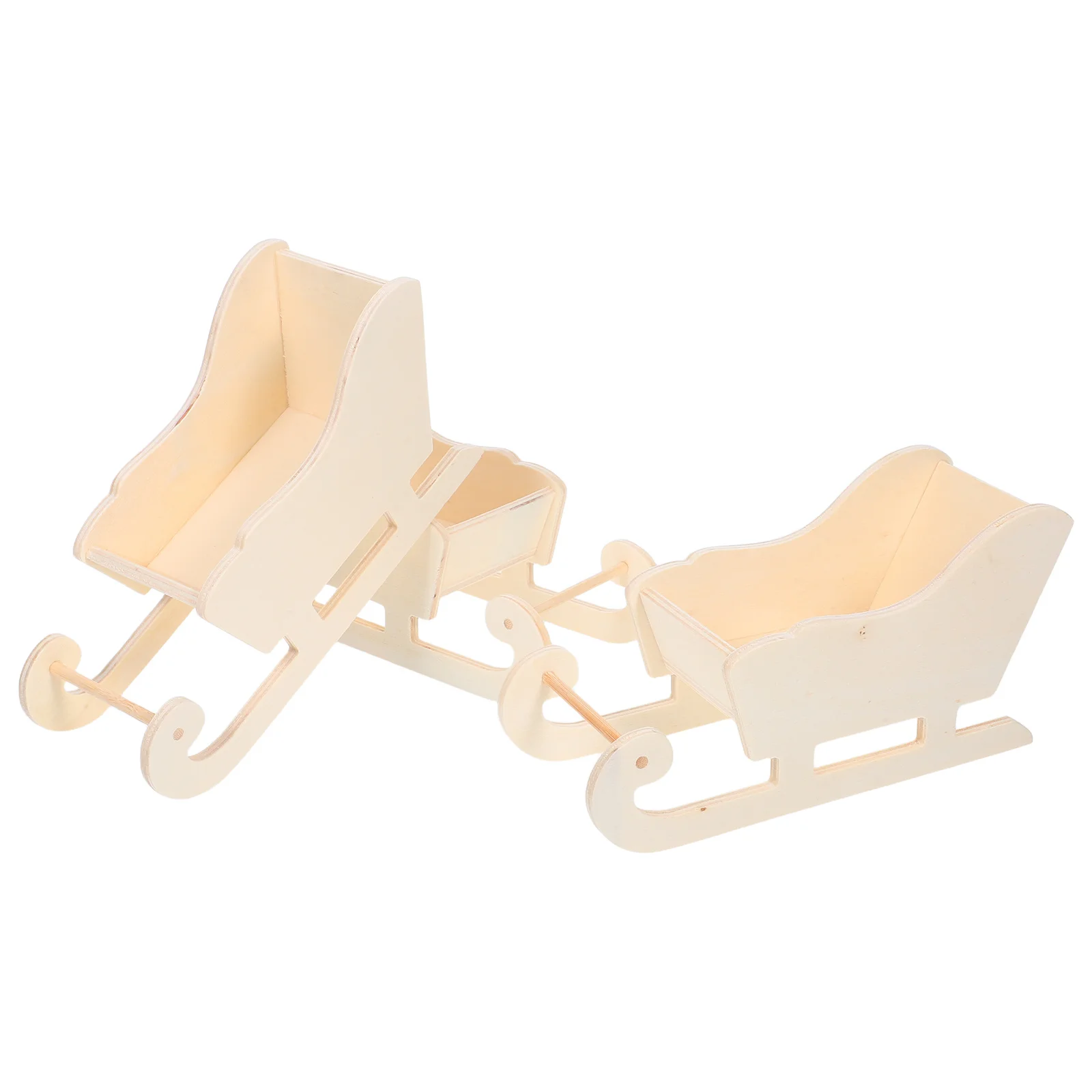 

3 Pcs Christmas Decorations Accessories Sleigh Ornaments Santa Sled