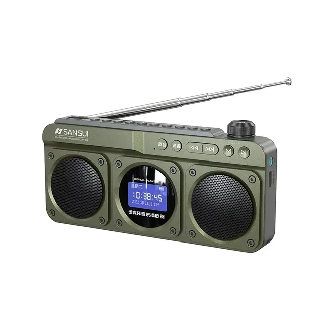 SANSUI F28 デュアルスピーカー ワイヤレス Bluetooth ラジオ 中高年