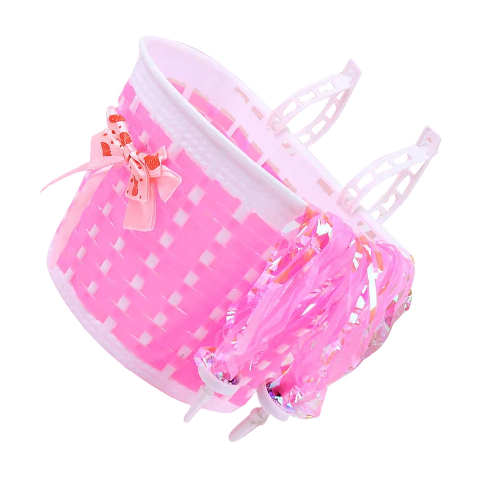 

1Set Bike Decoration Set Front Basket with Bright Streamers Stylish Ride Ornament for Bicycles Tricycles Scooters Gift Idea