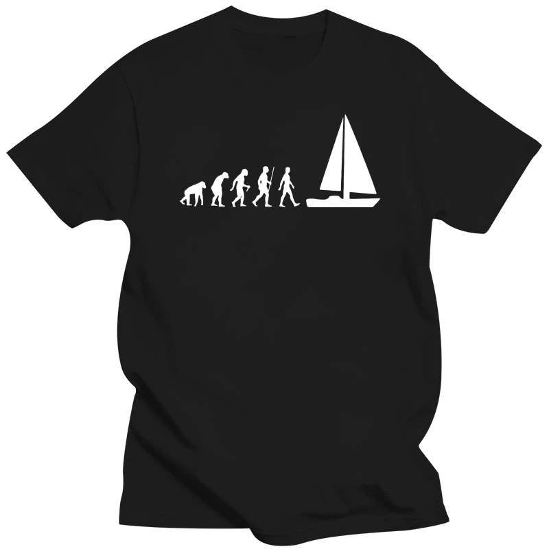 WEELSGAO Evolution Sail Boat T-shirt Men Summer Style Cotton Short Sleeve T Shirt Funny Tee Mans Top Clothing