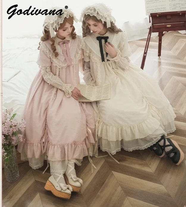 فستان الأميرة الأنيق للسيدات على طراز المحكمة الفرنسية للربيع والخريف الجديد للفتيات بأكمام طويلة فساتين لوليتا رومانسية حلوة #1