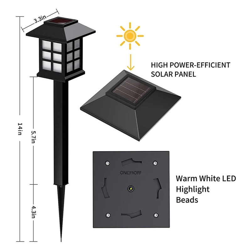 Solar Outdoor Lights, 12 Pack Waterproof Solar Pathway Lights,Solar Lights For Walkway Path Driveway Patio Yard & Lawn