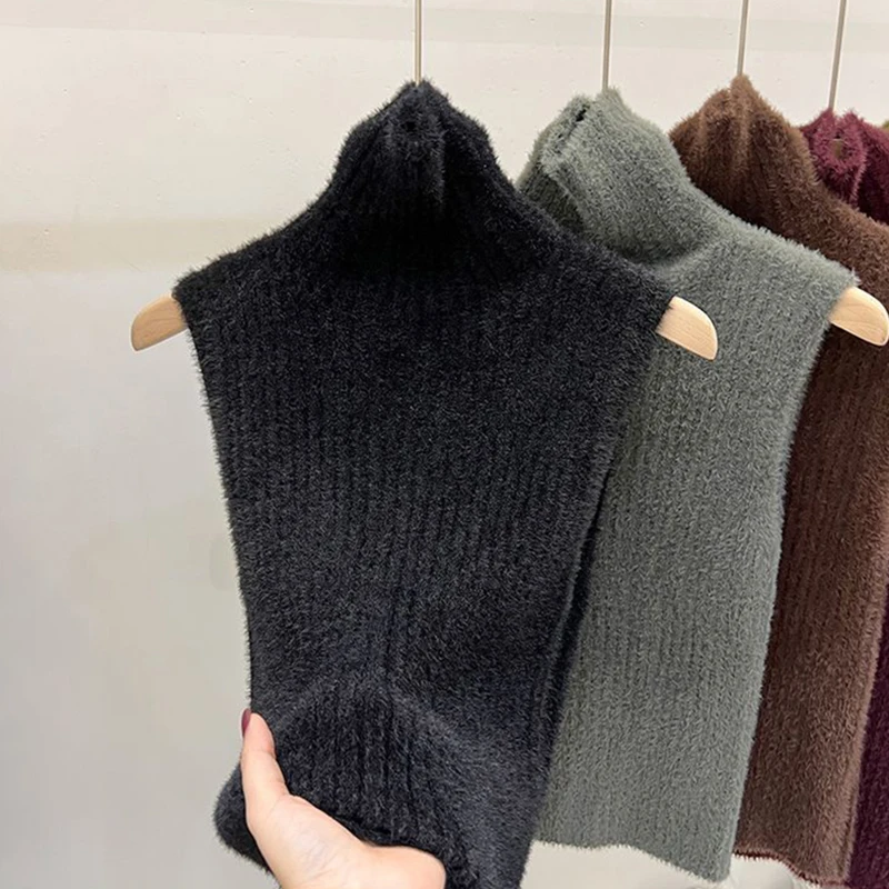 Turtleneck Sweater Vest Women Cropped Sleeveless Knitted Pullovers Jumper Vintage Solid Waistcoat Knitwear Korean Slim Tank Top