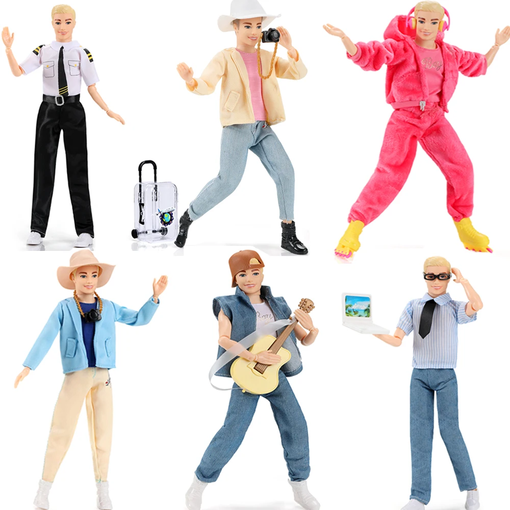 1/6 Boy Doll 11.5 Inches 30CM Ken Doll With Clothes Set Fashion Male Doll Singer Aircraft Captains Boyfriend Dress Up Toys Gifts