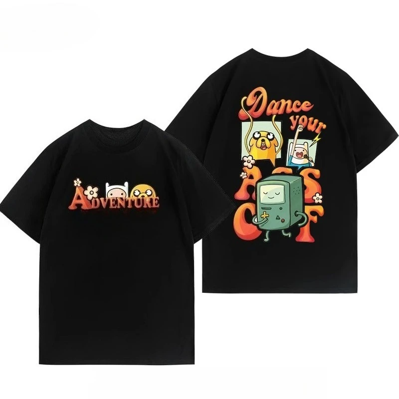 

Girls 100% Cotton T-Shirt Summer Casual Trend Adventure Printed T-Shirt Loose Street 100% Cotton Women's Breathable Top