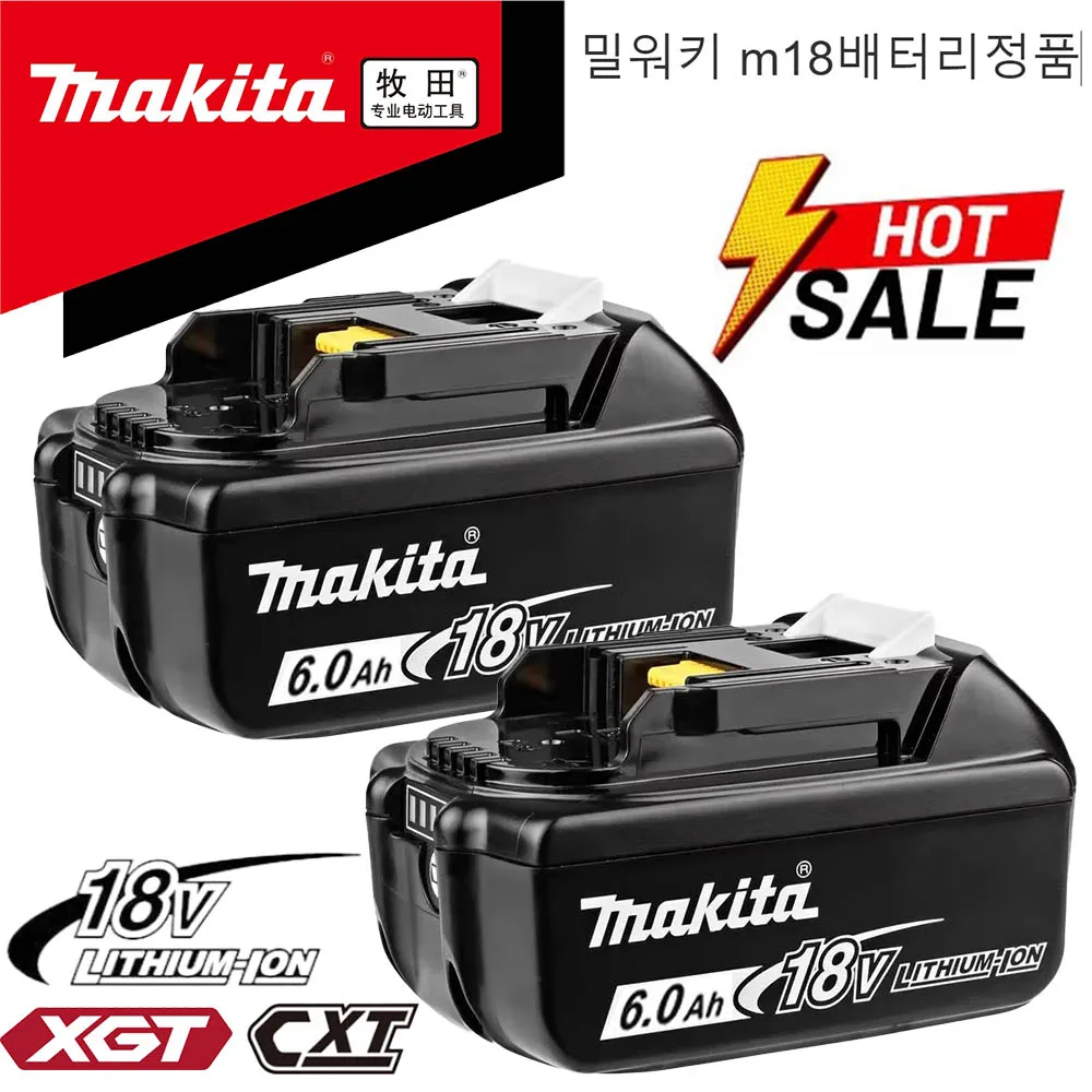 100% 2025 Brand new 18V 6Ah original genuine Makita battery for tool BL1830B BL1850B BL1850 BL1840 BL1860 BL1815 Tool DTW700