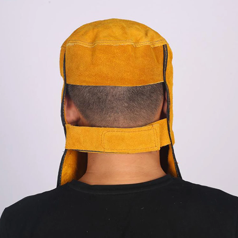 

Welding Cap Mask Cowhide Heat Insulation Face Protector Welder Hood Flame Retardant Durable Long Term Use Abrasion