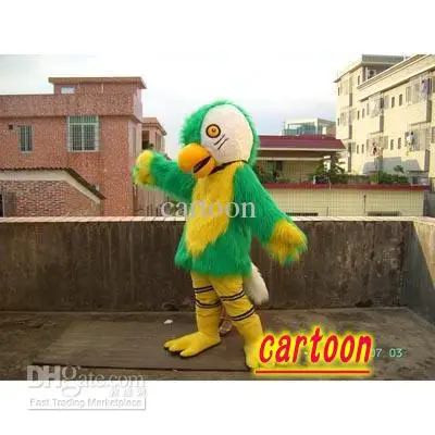 Novo personagem adulto papagaio mascote traje halloween vestido de natal adereços de corpo inteiro roupa traje da mascote