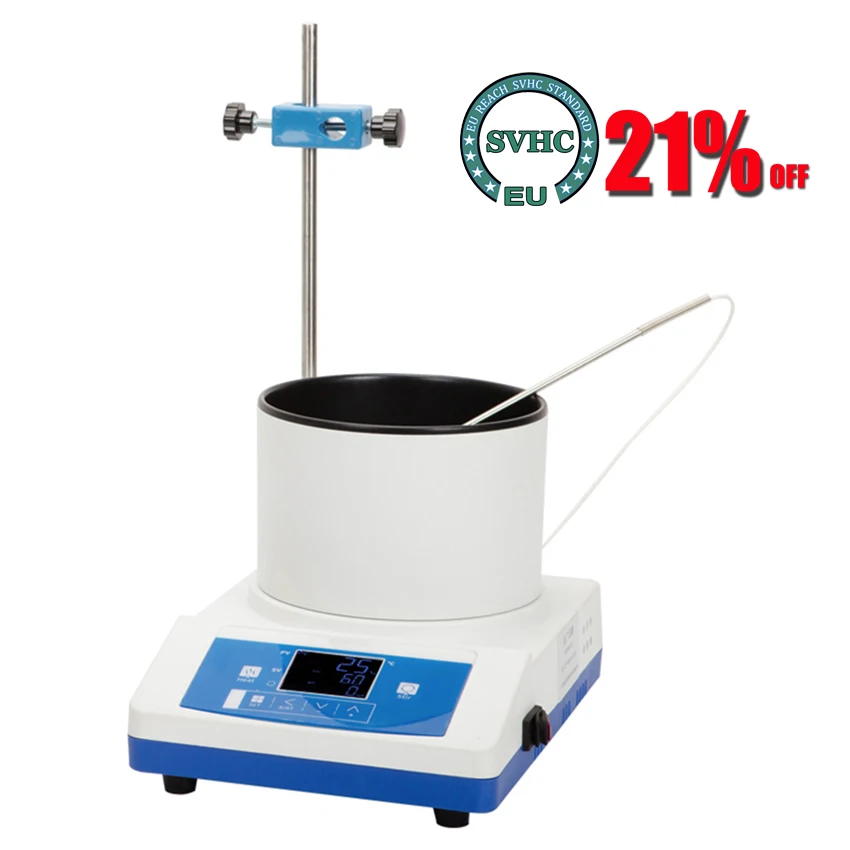 1000ML/2000ML Intelligent Magnetic Stirrer Electric Heating Lab Digital Display Constant Temperature Water Oil Bath 50-2000rpm