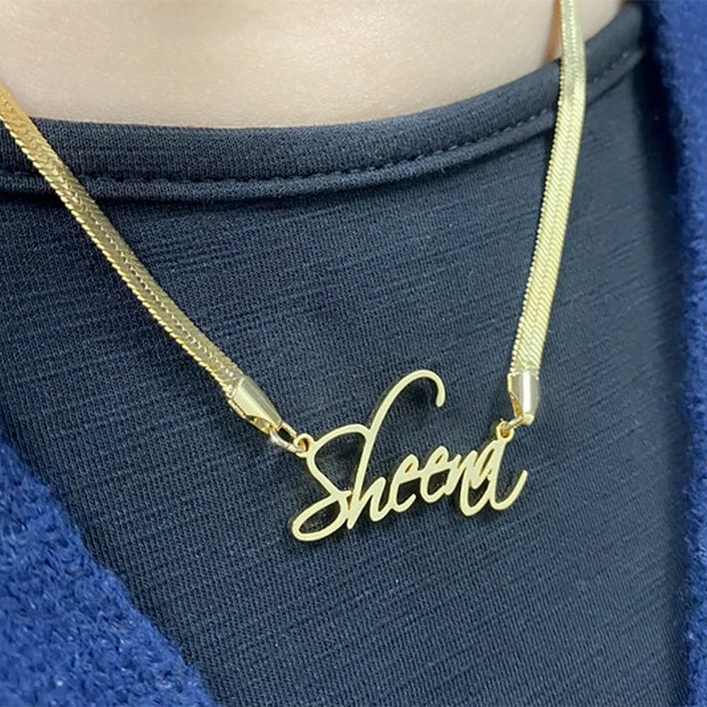 Gold Nach Name Halskette Männer Benutzerdefinierte Snake Kette Halskette Edelstahl Schlange Choker Halskette für Frauen Geburtstag Schmuck Geschenk