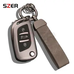 New TPU Car Flip Key Case Cover Shell Fob For Citroen C1 C2 C3 C4 C5 XSARA PICA For Peugeot 306 407 807 For DS DS3 DS4 DS5 DS6