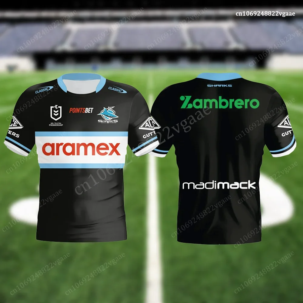 Australia Cronulla Sutherland Rugby Jersey Men NRL Jersey Sharks Jersey Shorts Training Uniform For Kids family matching