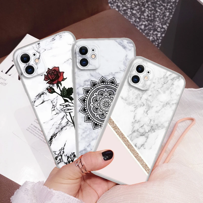 69S Marble rose triangle Soft Case for Moto G4 Plus G41 G5 Plus G50 G51 G5S G6 Play G60 G7 Power G71 G5 G9